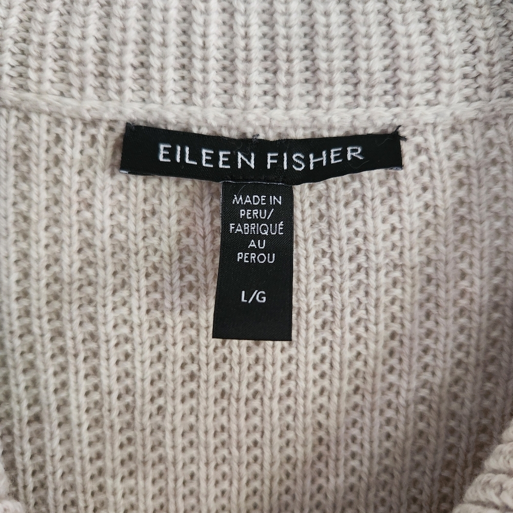 Eileen Fisher Peruvian Organic Cotton High Collar Cardigan - Picture 7 of 8